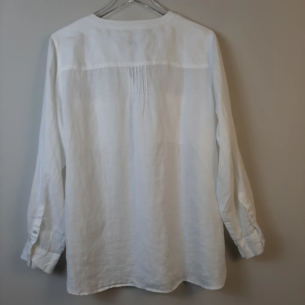Talbots white linen